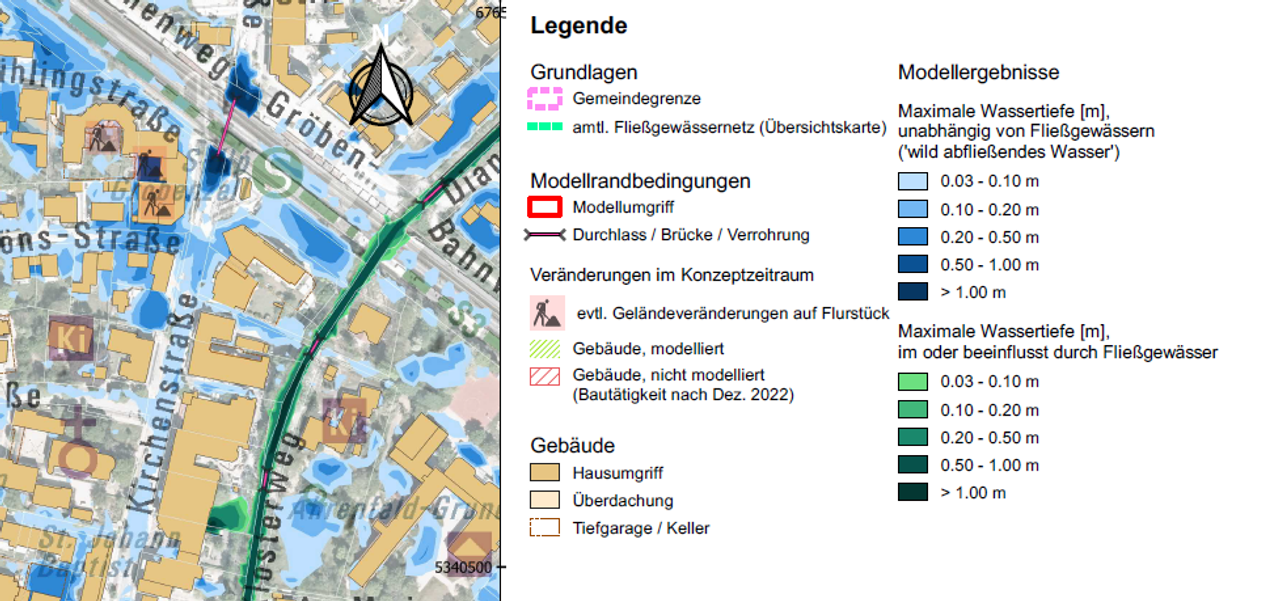 Kartenausschnitt: Abbildung der Legende, links ist ein Teil der Karte selbst zu sehen