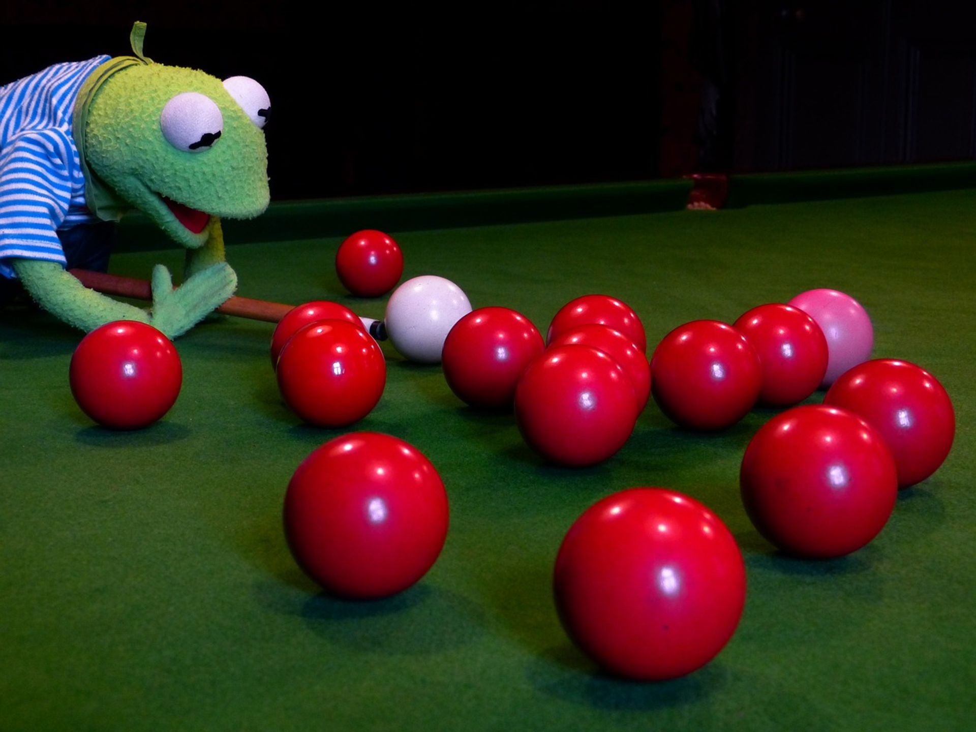 Kermit der Frosch spielt Snooker