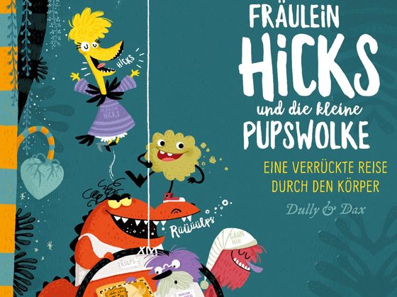 Verschiedene bunte Fantasietiere hicksen, rülpsen oder gähnen.